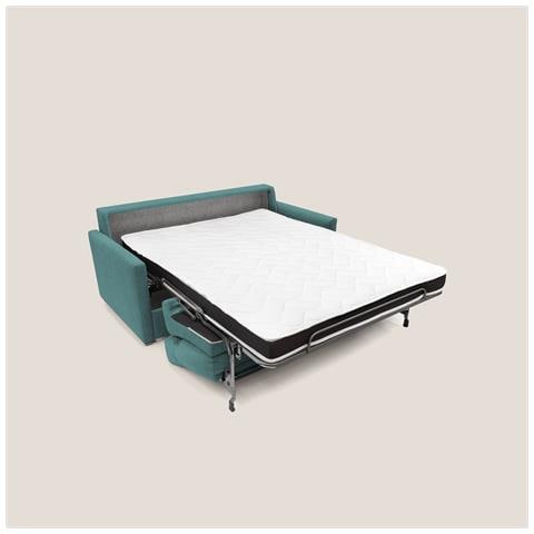 Margot Divano letto matrimoniale con schienale morbido alto in tessuto T02 176 cm (mat. 140x197) petrolio - Foto 2