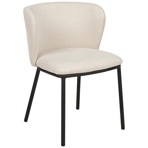 Set Di 2 Sedie Da Pranzo Tessuto Bianco Sporco Mina - Foto 2