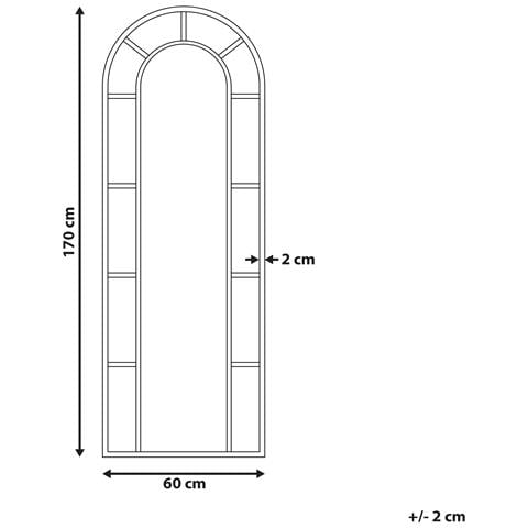 Specchio Crosses 60 Cm 170 Cm Metallo Oro - Foto 2