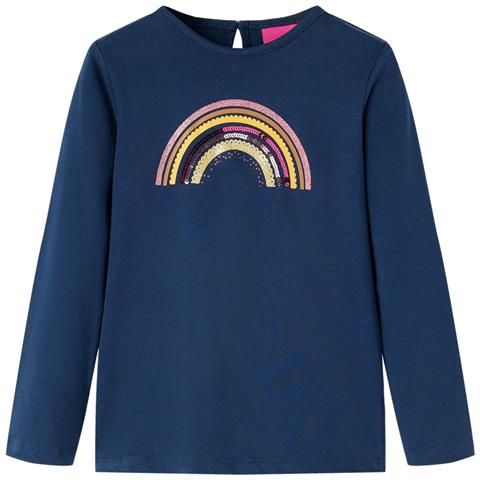 Maglietta Per Bambini Maniche Lunghe Blu Marino 140 - Foto 1