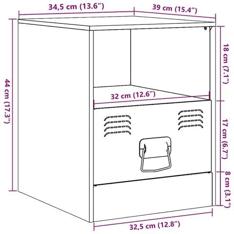 Comodini 2 pz Giallo Senape 34,5x39x44 cm in Acciaio - Foto 10