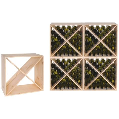 Cantinetta Portabottiglie Cubo Modulare Infinito In Legno Massello Naturale Alberiamo - Foto 1