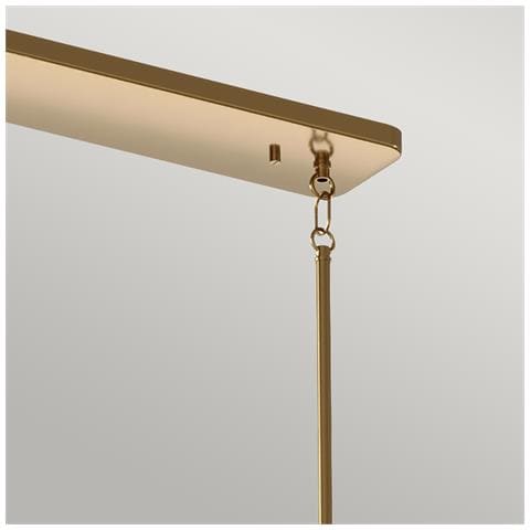 Lampadario Contemporaneo Kimrose Acciaio Ottone Spazzolato Vetro 10 Luci E14 - Foto 8