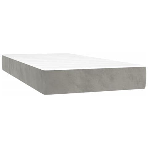 Materasso A Molle Grigio Chiaro 80x220x20 Cm In Velluto - Foto 2