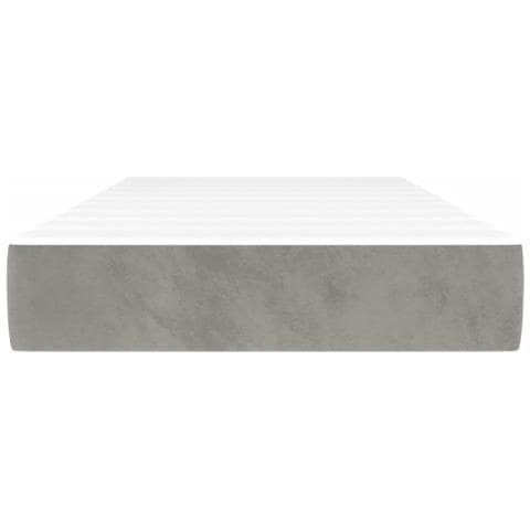 Materasso A Molle Grigio Chiaro 80x220x20 Cm In Velluto - Foto 3