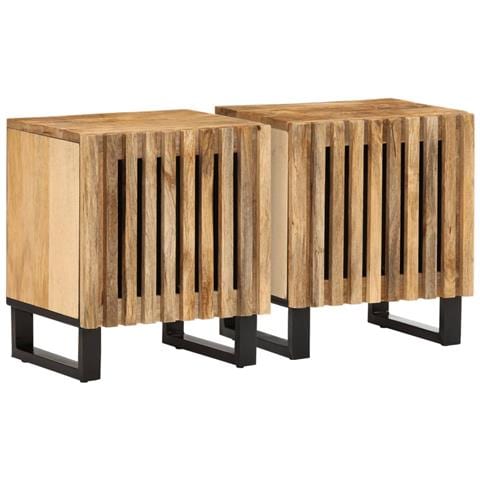 Comodini 2pz 40x34x46 Cm In Legno Massello Di Mango - Foto 1