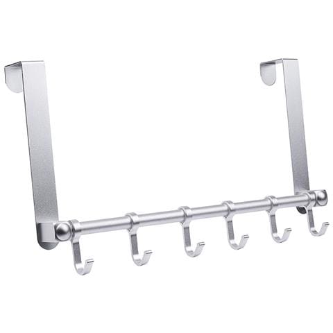 Appendiabiti In Alluminio Sopra La Porta Per Camera Da Letto, Bagno E Altro Silver - Foto 1