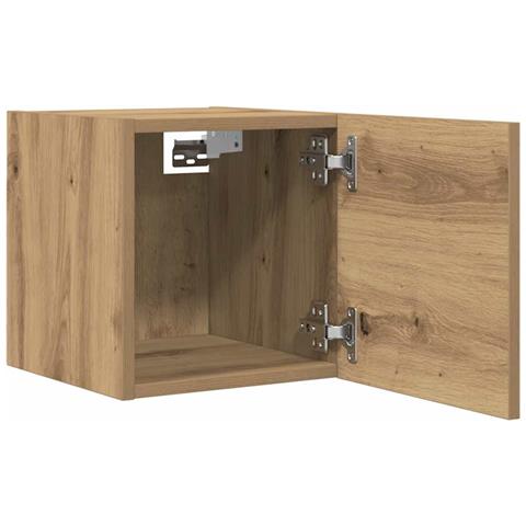 Armadietto Tv Montato A Parete Rovere Artigianale 30,5x30x30 Cm - Foto 2