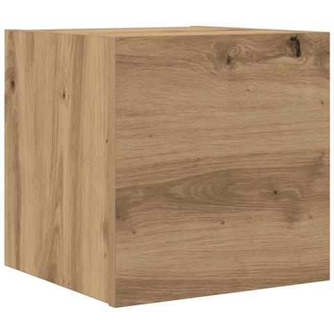 Armadietto Tv Montato A Parete Rovere Artigianale 30,5x30x30 Cm - Foto 1