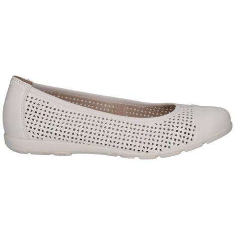 White Nappa Casual Closed Ballerinas Ballerine Sintetico E Tessile Scarpe Donna Bianco Eu 37, 9-22181-42-102 - Foto 2