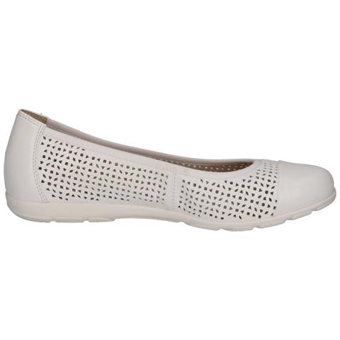 White Nappa Casual Closed Ballerinas Ballerine Sintetico E Tessile Scarpe Donna Bianco Eu 37, 9-22181-42-102 - Foto 3