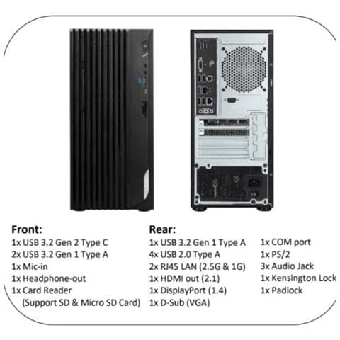 PC Desktop PRO DP180 14SA-431IT Intel Core i7-14700F 2,1 GHz RAM 8GB SSD 512GB NVIDIA GeForce RTX 4060 8GB Windows 11 Pro - Foto 1