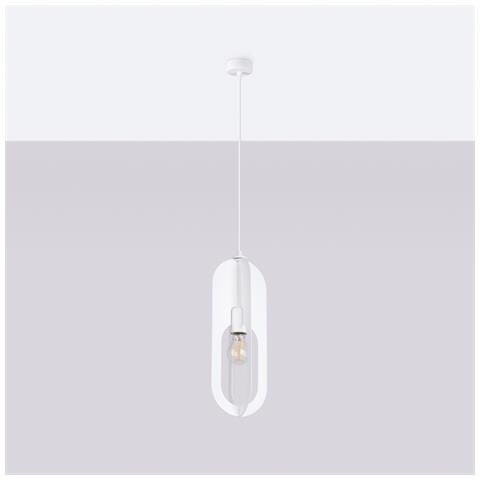 Lampada A Sospensione Nicus 1 Bianco Sl. 1360 - Moderno Lampade A Sospensione Bianco 140x11x11 Cm - Foto 2