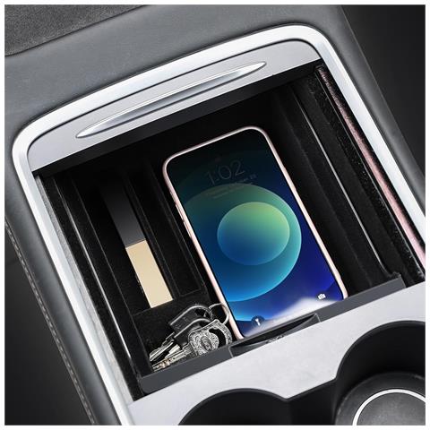 Organizer Elegante Per Tesla Model Y 2021 2022 - Massima Qualità In Abs Nero - Foto 2