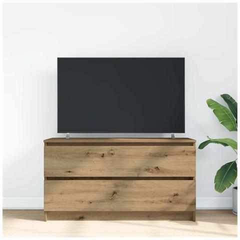 Mobile Tv Rovere Artigianale 100x35x54 Cm In Legno Multistrato - Foto 3