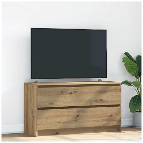 Mobile Tv Rovere Artigianale 100x35x54 Cm In Legno Multistrato - Foto 1