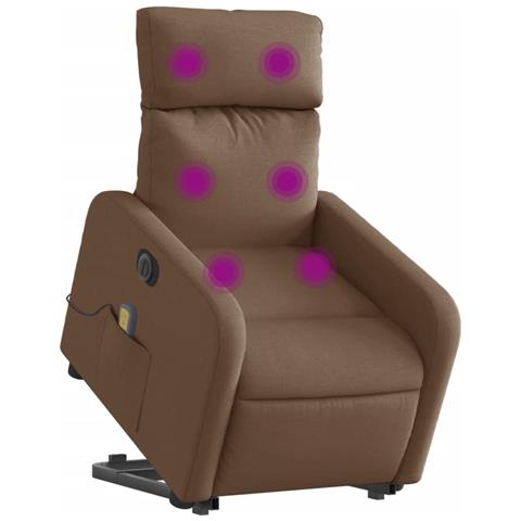 Lusso Casadino - Poltrona Alzapersona Massaggiante Elettrica Marrone Tessuto - Foto 2