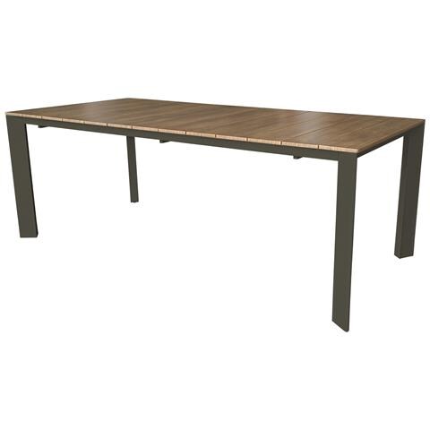 Fall - Tavolo Da Giardino In Alluminio Allungabile 215/280x100 Effetto Legno - Foto 1