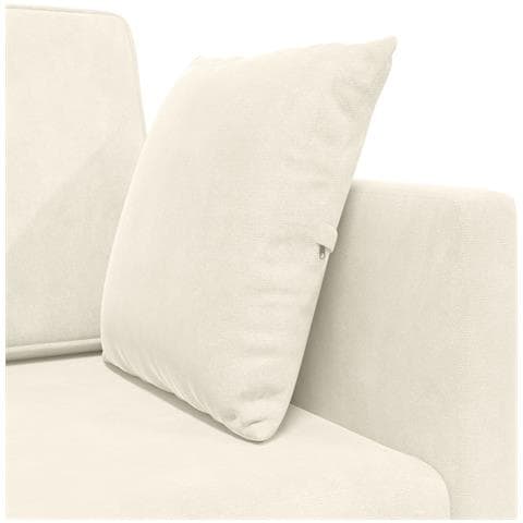 Divano Letto a Pavimento 2-in-1 Panna 213x144x60 cm Velour - Foto 9