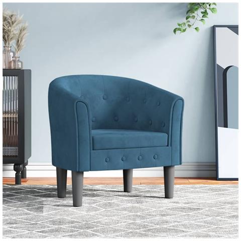 Poltrona Cabriolet Blu Scuro in Velluto - Foto 2