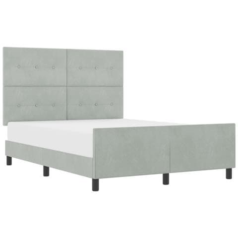 Struttura Letto Grigio Chiaro 140x200 cm Velluto - Foto 1