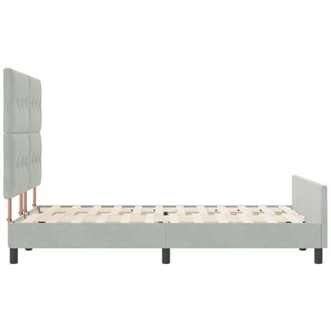 Struttura Letto Grigio Chiaro 140x200 cm Velluto - Foto 9