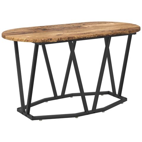 Tavolino da caffè in legno riciclato 80x40x40,5 cm in legno ingegnerizzato e metallo - Foto 1