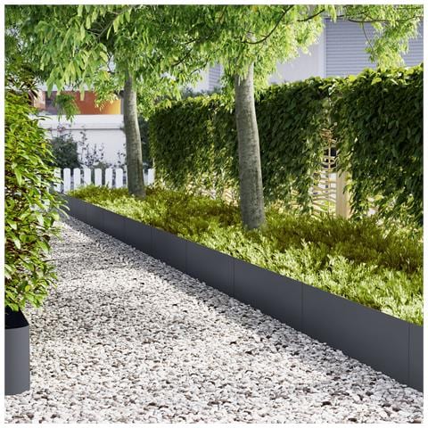 Bordi Giardino 10 pz Antracite 100x0,5x30 cm Plastica - Foto 2