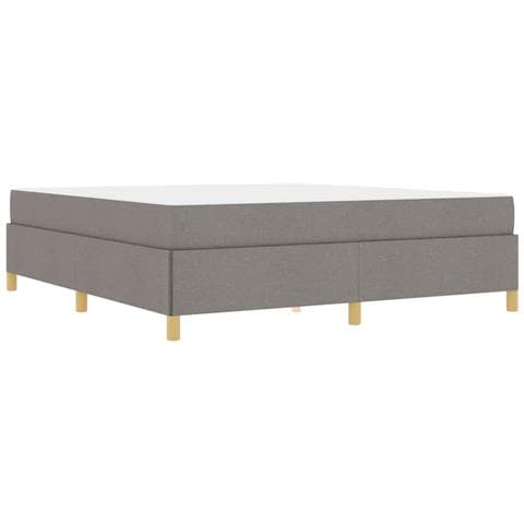 Letto a molle con materasso Taupe e bianco 180 x 200 cm Tessuto - Foto 1