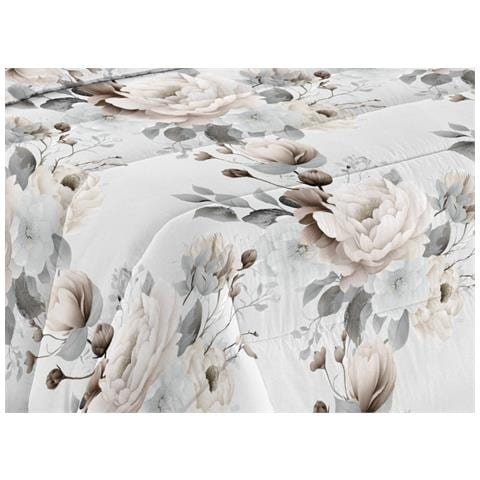 Trapunta Piumone Invernale Imbottita 300gr Microfibra Diadema Flower 1 Piazza D13 Grigio - Foto 2