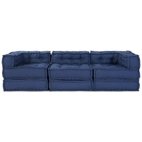 Cuscino 3 pcs Blu 70 x 70 x 54 cm Poliestere - Foto 9