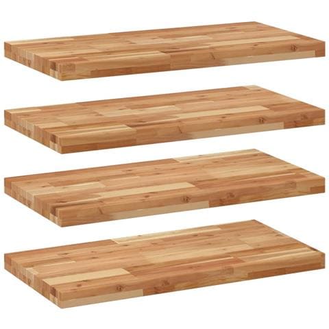 Mensole da Parete 4 pz 80x40x4 cm Legno Acacia Rifinito a Olio - Foto 1