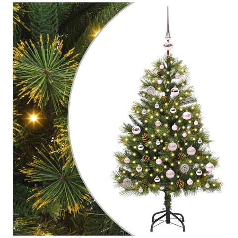 Albero di Natale artificiale pieghevole con coni Verde 150 cm - Foto 1