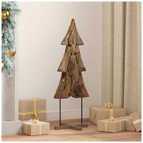Albero di Natale Marrone 90 cm Legno massello di teak - Foto 2