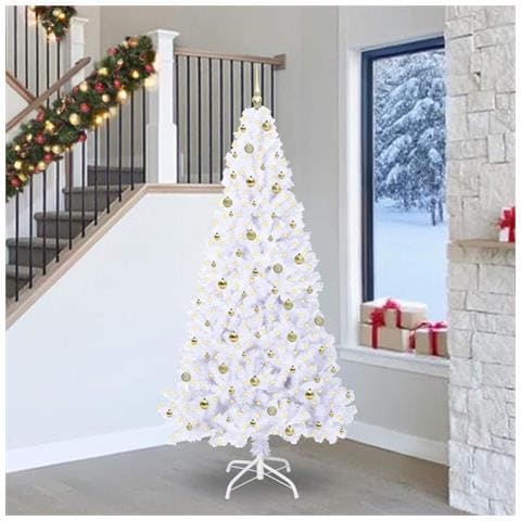 Albero di Natale artificiale Bianco 240 cm PVC e Acciaio - Foto 2