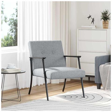 poltrona Grigio chiaro 59 x 75 x 78 cm Tessuto - Foto 2