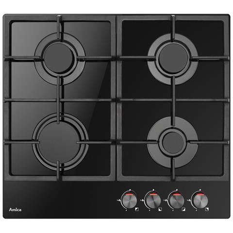 PGCA6100APB piano cottura Nero Da incasso 59 cm Gas 4 Fornello (i) - Foto 1