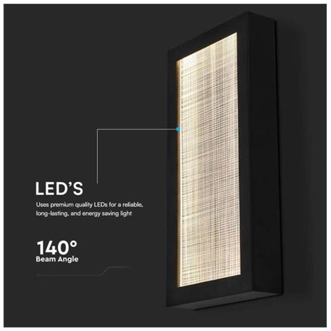 Applique LED da Muro 20W Corpo Nero 200*50*400mm 3000K IP65, colore Nero - Foto 2