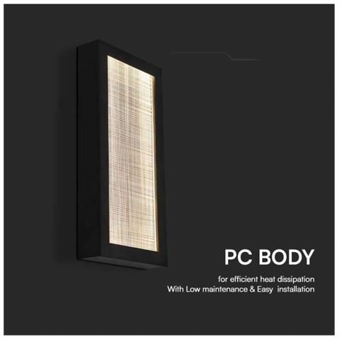Applique LED da Muro 20W Corpo Nero 200*50*400mm 3000K IP65, colore Nero - Foto 4