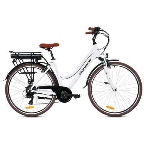 City Bike 28'' - E-bike Pieghevole In Alluminio, Ruote 28'', Cambio 21 Velocità, Motore 250 W, Batteria 36v X 10,4 Ah - Colore Bianco - Foto 1