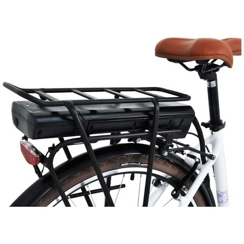 City Bike 28'' - E-bike Pieghevole In Alluminio, Ruote 28'', Cambio 21 Velocità, Motore 250 W, Batteria 36v X 10,4 Ah - Colore Bianco - Foto 6