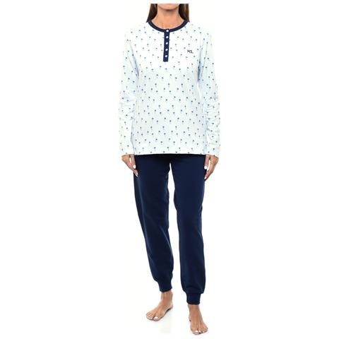 Pigiama Invernale Da Donna In Cotone Felpato Klp2 - Foto 1
