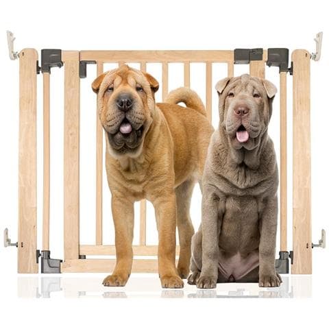 Bettacare Barriera Per Animali Domestici Espandibile In Legno Multipannello, Fino A 96cm, Legno Naturale, 76cm Di Altezza - Foto 1