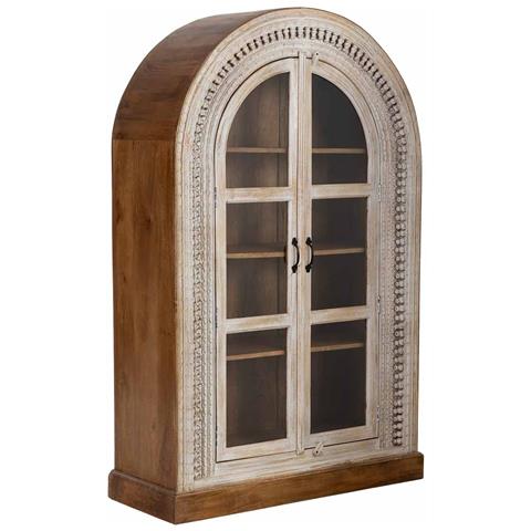 Vetrina In Legno Bianco Fatta A Mano 112x41x181h Cm - Foto 1