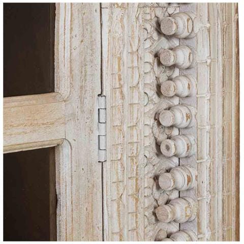 Vetrina In Legno Bianco Fatta A Mano 112x41x181h Cm - Foto 8