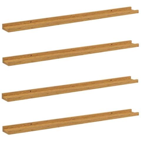 Scaffale da parete 4 pcs Beige 100 x 9 x 3 cm Legno multistrato - Foto 1