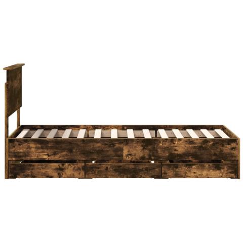 Struttura del letto con cassetto Rovere fumé 75 x 190 cm - Foto 9