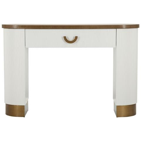 Tavolo Consolle Vkh611-bianco-mdf-121x40x78 Cm - Foto 2