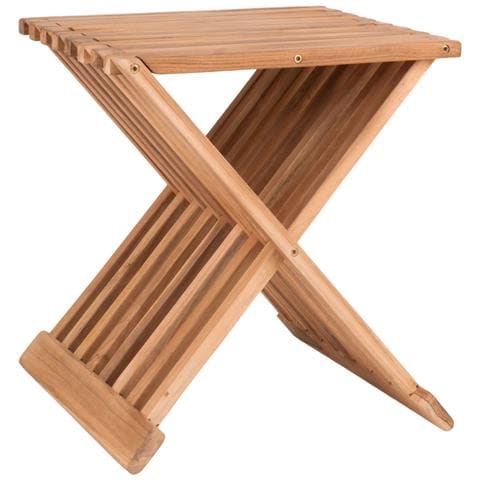 Sgabello Basso Erto-marrone-legno-35x40x45 Cm - Foto 1