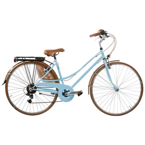 Bici Misura 28 City Bike Vintage Linea Sport Rondine Bicicletta Da Donna Con Cambio 6v Completa Di Accessori Luci A Led - 44 Azzurro - Foto 1